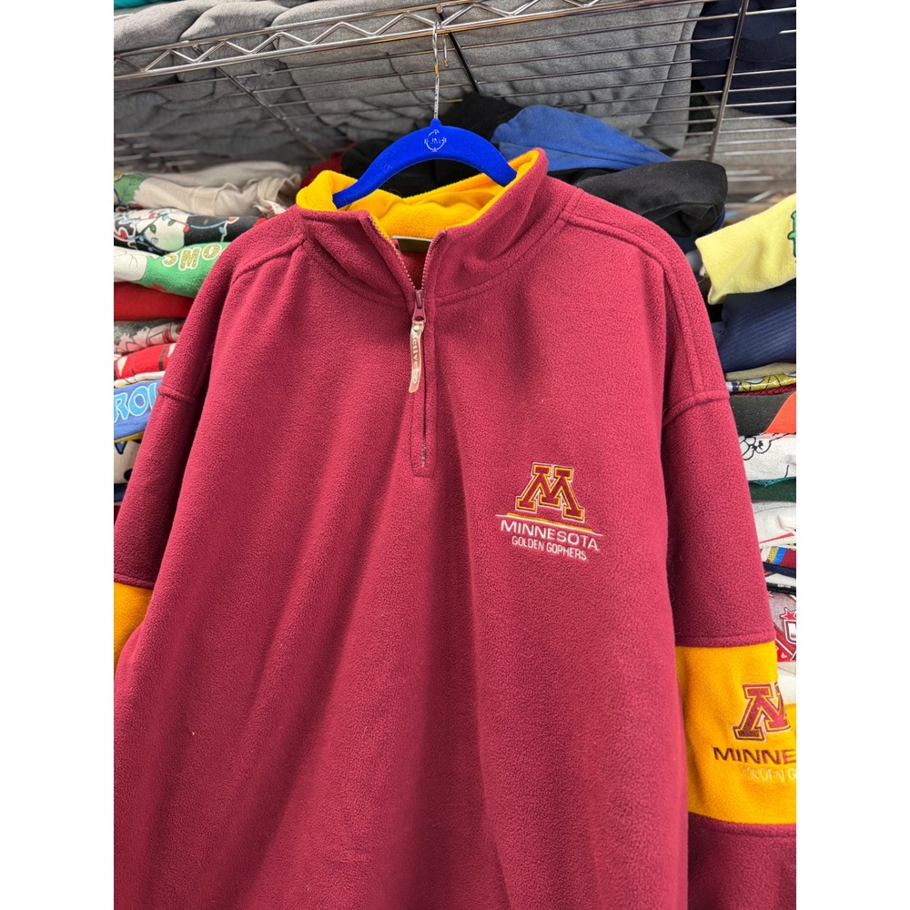 Active Mens Minnesota Golden Gophers 1/4 Zip Fleece Pullover Maroon XL 6279